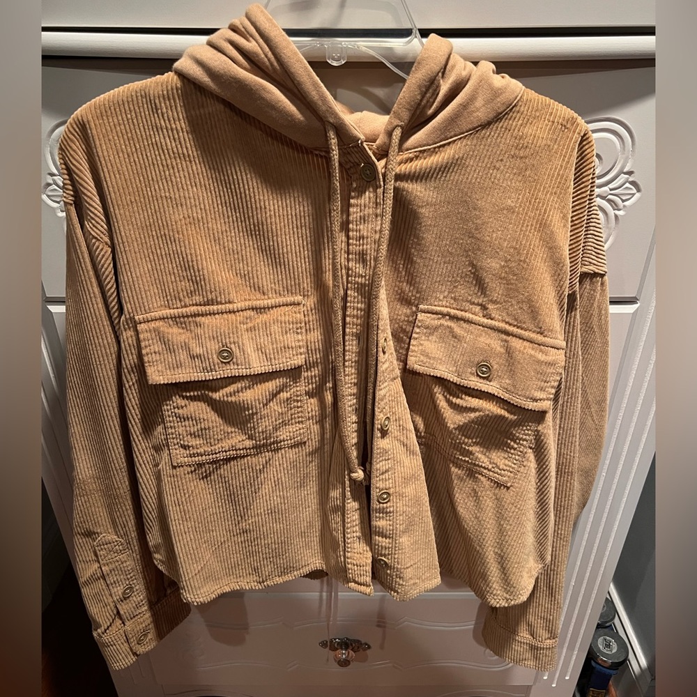 Cropped Tan Corduroy Jacket